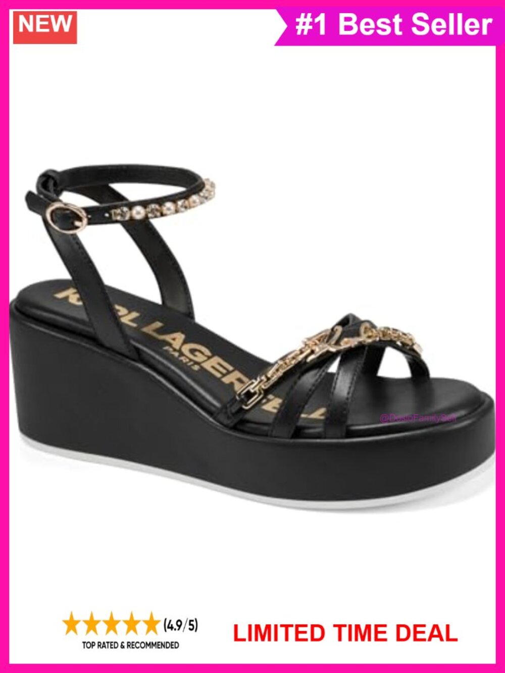 Clemons Ankle Strap Wedge Sandal Open Toe Buckle Casual